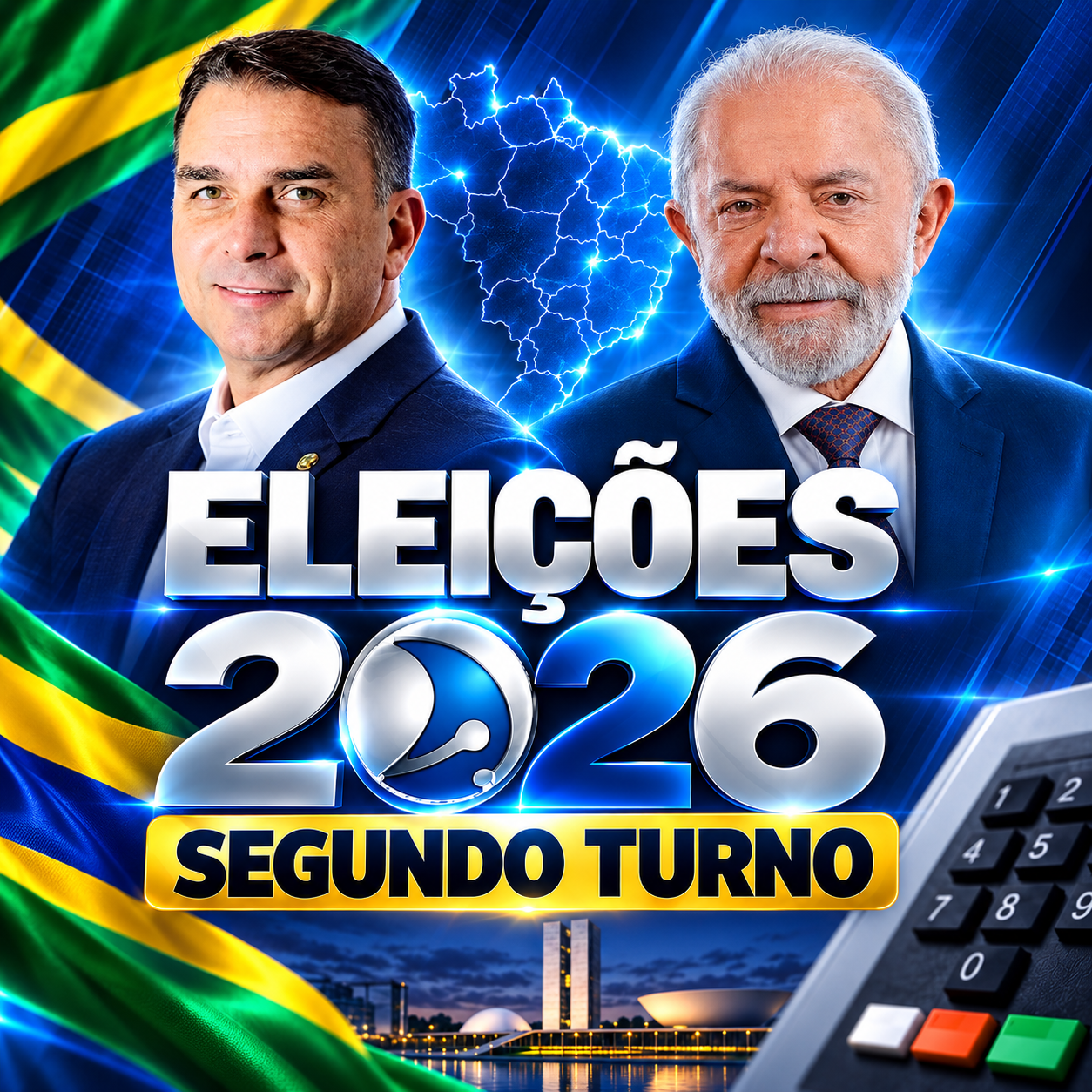 Veritá aponta Flávio Bolsonaro com 51,56% contra 48,44% de Lula em cenário de segundo turno